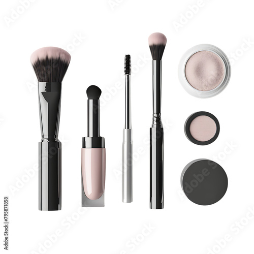 Chic Cosmetics Mockup: Stylish Cut Out PNG for Brand Presentation, makeup kit 