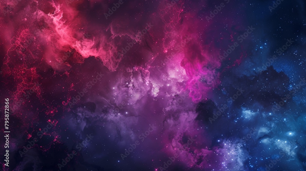 Vibrant space backdrop with celestial bodies