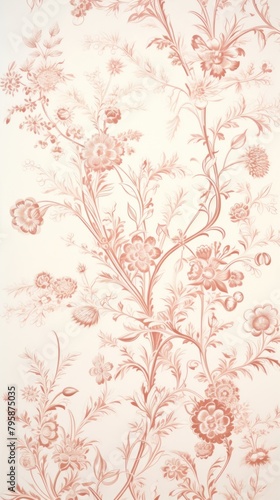 Toile wallpaper with clover pattern art calligraphy.