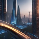 A futuristic city skyline pulsating with light and energy, as if alive with motion and vitality, creating a sense of excitement4
