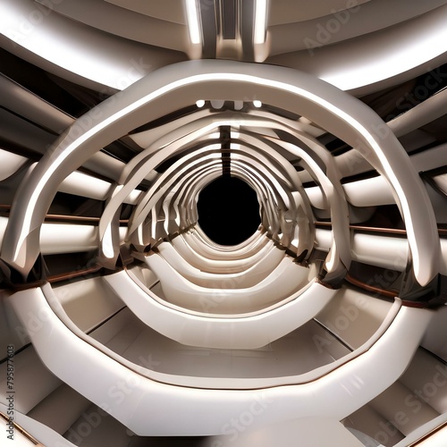 A digital sculpture of interconnected tubes and tunnels, twisting and turning in a mesmerizing display of motion4