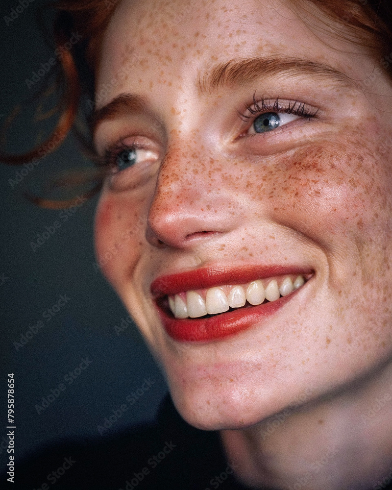 Face Young Redheaded Woman Face Young Redheaded Woman