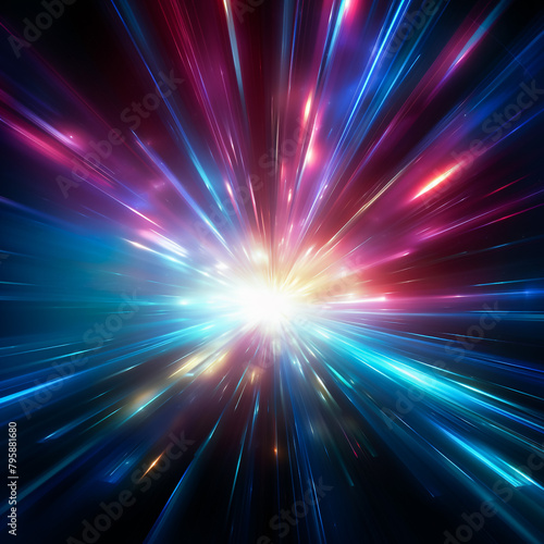 Abstract circular geometric background. Circular geometric centric motion pattern. Starburst dynamic lines or rays photo