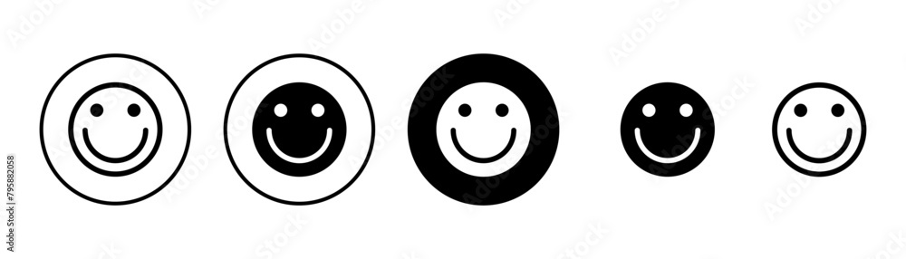 Fototapeta premium Smile icon vector isolated on white background. Smile vector icon. Emoticon Icon vector. Emoji