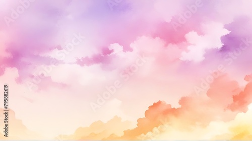 purple magenta pink peach coral orange yellow beige white abstract watercolor art background light pastel pale soft design template mother s day valentine birthday romantic sky colorful clouds