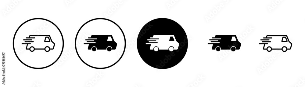Delivery Icon vector isolated on white background. Fast Delivery Icon. Fast shipping delivery truck. Truck icon delivery Delivery Icon vector isolated on white background. Fast Delivery Icon. Fast shipping delivery truck. Truck icon delivery