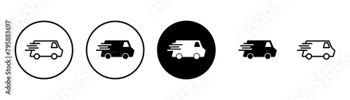 Delivery Icon vector isolated on white background. Fast Delivery Icon. Fast shipping delivery truck. Truck icon delivery