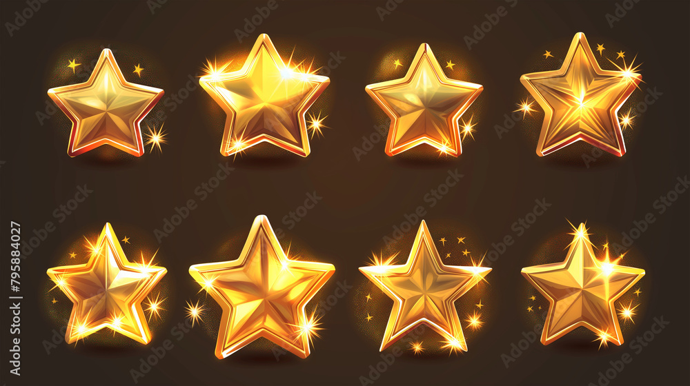 Golden Star on dark background, Illustration. Golden Star on dark background, Illustration.