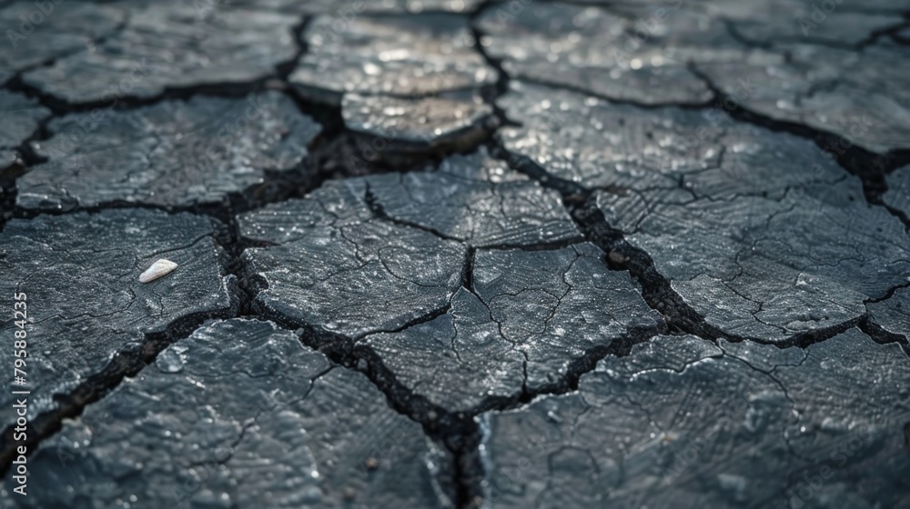 Obraz premium A small white object on a cracked surface