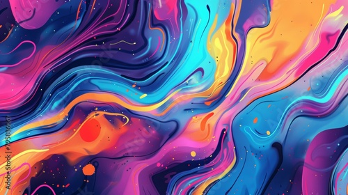 Obraz na płótnie colorful paint abstract background, abstract pastel liquid fluid wavy background, liquid marbling art texture, digital illustration, w salonie