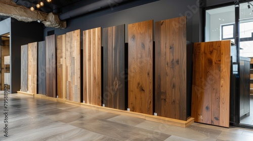 Sleek row of modern and vintage luxury wood cabinet doors showcased in market settings