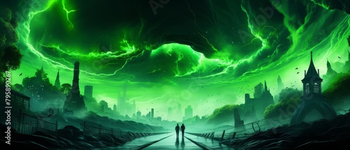 Vibrant show poster with a neon green to black gradient, indicating the electric, highenergy drama and unexpected twists photo