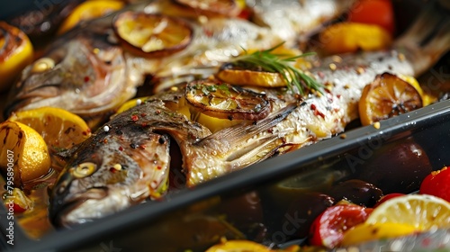 OvenBaked Fish A Nutritious and Tempting Meal Straight from the Roasting Tray photo