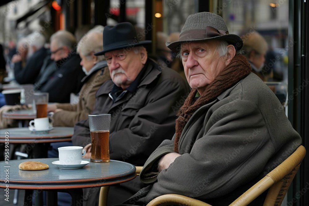 Unidentified people sitting in a cafe in Paris, France. Paris is the capital and the most populous city of France.