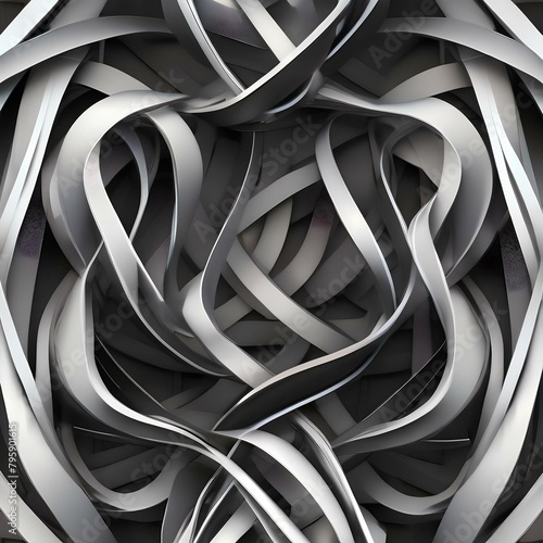 A digital sculpture of intertwining ribbons, flowing and weaving through space5 photo