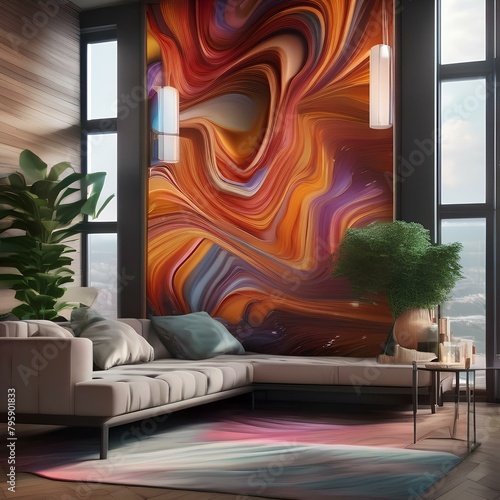 Vibrant colors blending and swirling in a three-dimensional space, evoking a sense of energy1