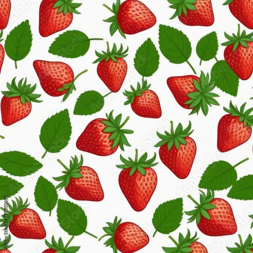 Strawberry pattern background vector illustration style 