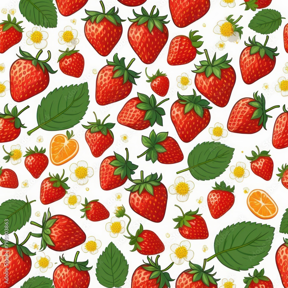 Strawberry pattern background vector illustration style Strawberry pattern background vector illustration style