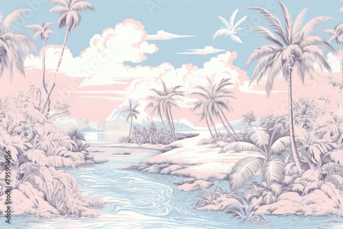 Beach landscape outdoors drawing.