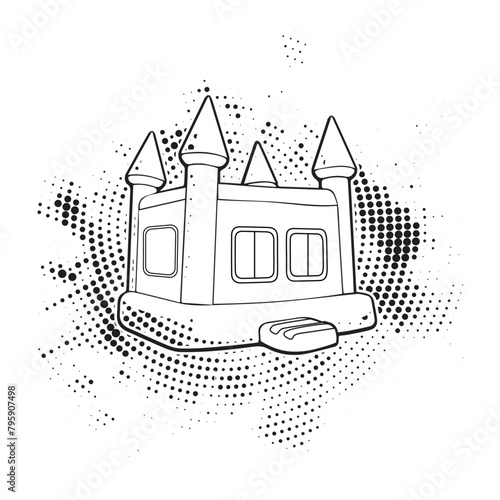 BOUNCE HOUSE VECTOR ILLUSTRATION DESIGN