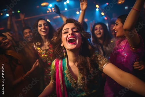 Pakistani gorgeous celebrating party laughing adult