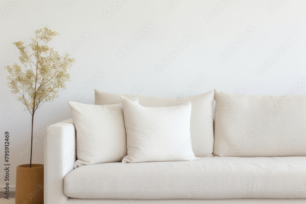 Fototapeta premium Minimal living room furniture cushion pillow