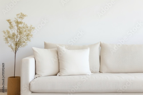 Minimal living room furniture cushion pillow © Rawpixel.com