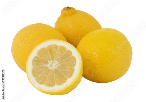 fresh guava lemon cut out isolated transparent background