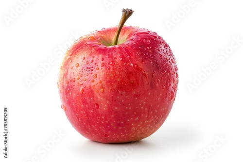 Red apple isolated on white background, clipping path, full depth of field - generative ai
