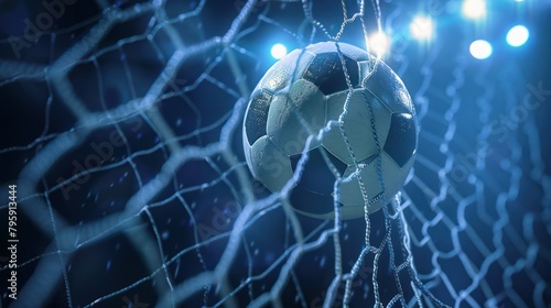 Soccer Ball In The Goal Net