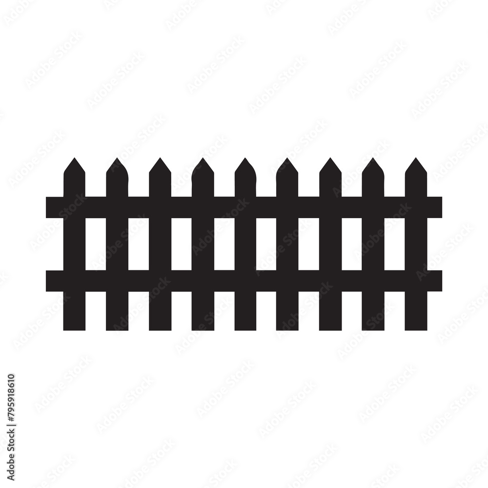 Fence icon set. Simple vector for web design isolated on white background.