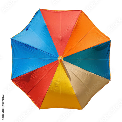 Colorful Umbrella Isolated Top View