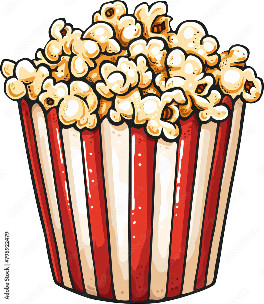 popcorn bucket sticker illustration