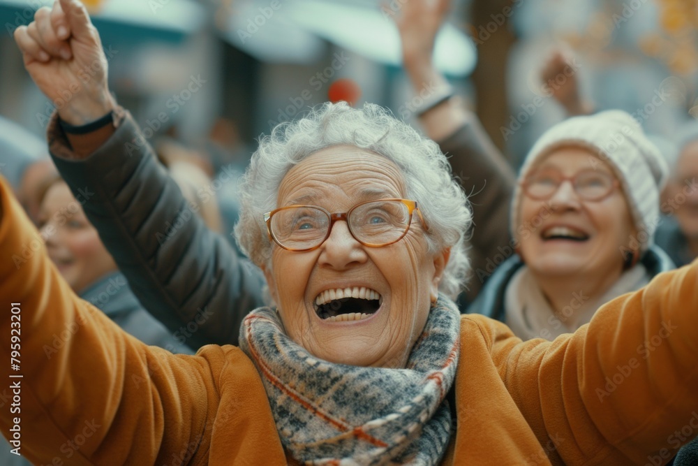 Portrait of an elderly woman with glasses on the background of the street Portrait of an elderly woman with glasses on the background of the street