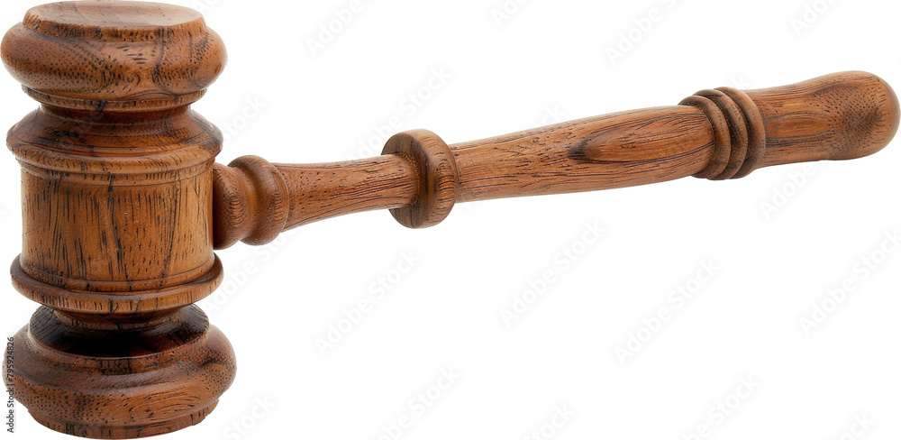 Wooden judge gavel on transparent background Wooden judge gavel on transparent background