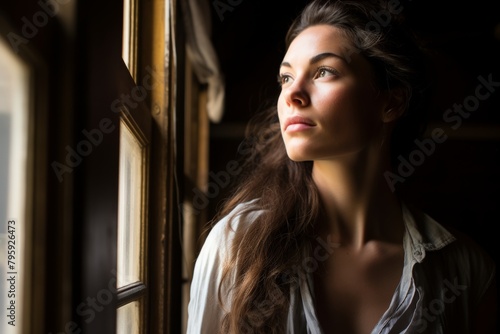 A Radiant Aspiring Actress Captured in a Moment of Reflection Before the Historic Facade of Her Prestigious Theater School