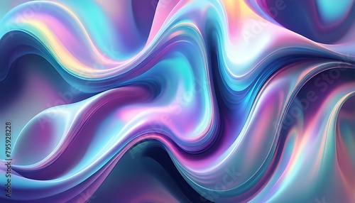  Abstract fluid iridescent holographic neon curved wave in motion colorful background, Gradient design. Generative AI 