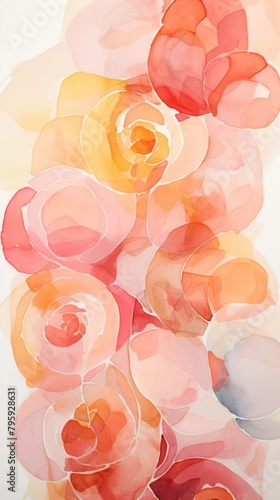 Roses abstract painting pattern.