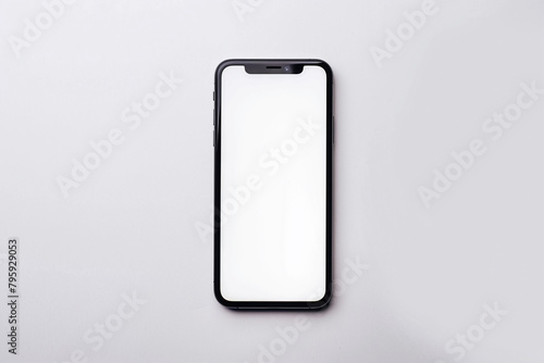 Smartphone blank screen on white background.