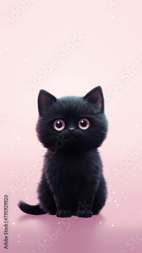 Black kitten dreamy wallpaper animal mammal cat.