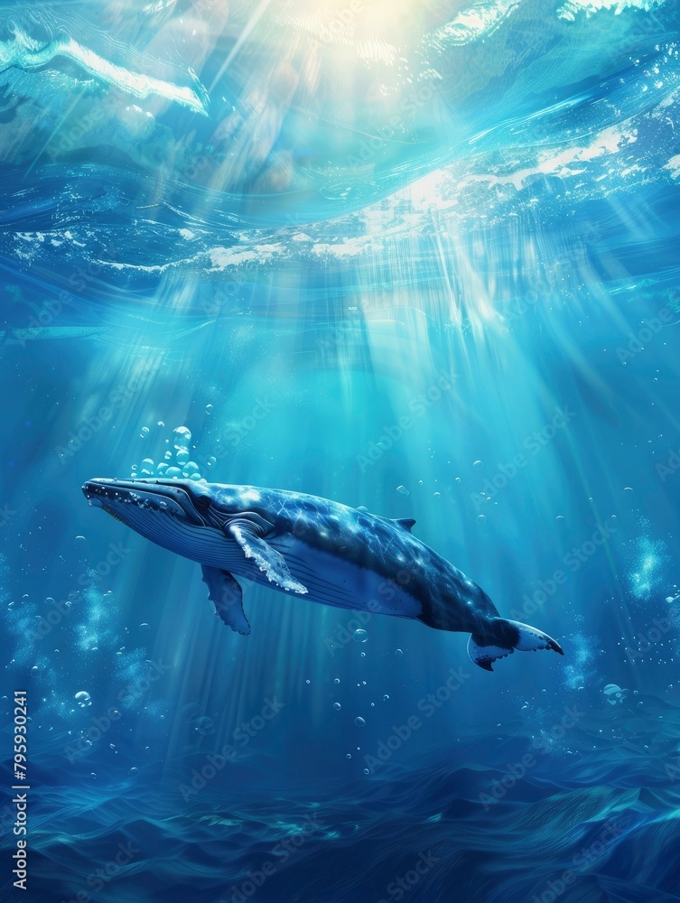 World Oceans Day Poster design, realistic, HD, copy space - generative ai World Oceans Day Poster design, realistic, HD, copy space - generative ai