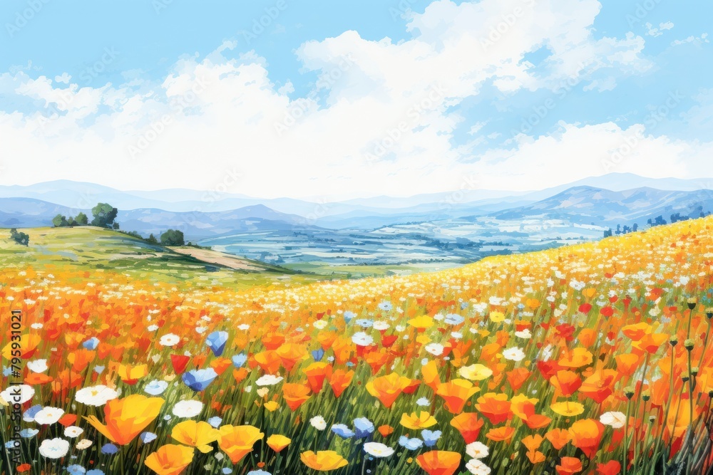 Fototapeta premium California flower field landscape grassland outdoors