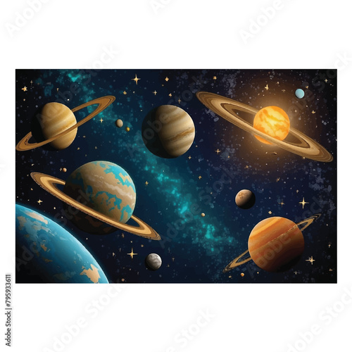 space theme wallpaper background illustration design vector 