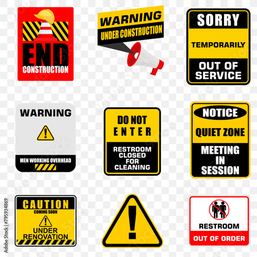 set of Under Construction signs