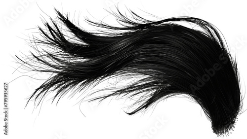Black flowing hair strand photo