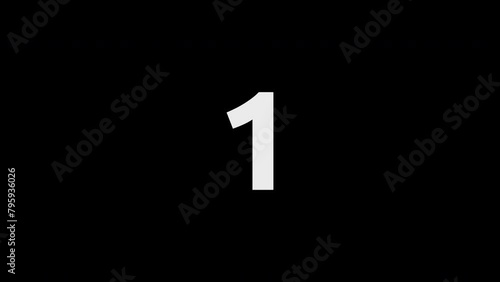 Countdown From 1 to 5 with Zoom Effect on Black Background