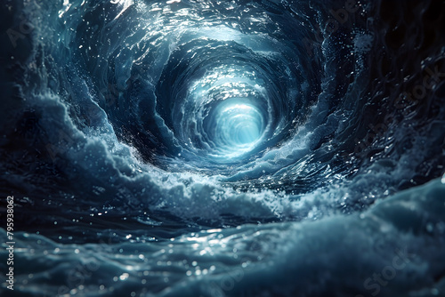 Exploring the Eternal Cosmic Passage:A Mesmerizing Vortex of Aquatic Ethereality