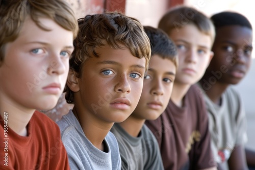 Portrait of a group of multiethnic children looking at camera
