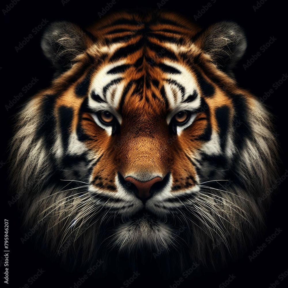 tiger on black tiger on black