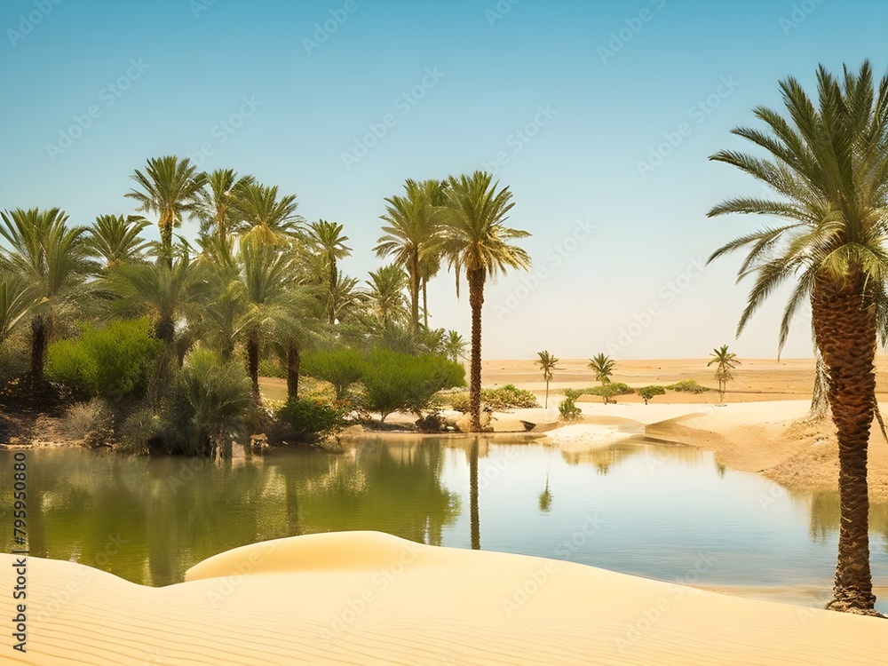 Desert Oasis: Palm Trees in the Hot Breeze